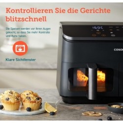 COSORI Heißluftfritteuse mit Doppelkammer, 8.5L Max Airfryer,8 in 1