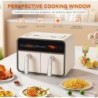 Runnatal Dual Zone Heißluftfritteuse, 8L Airfryer, 2100W, 2 Fächer