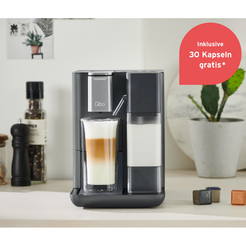 Qbo MILK MASTER Kaffeemaschine – Hellgrau