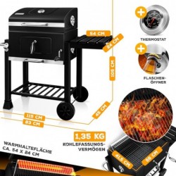 KESSER Grill Grillwagen Holzkohlegrill,Barbeque Camping,Terrasse,Garten