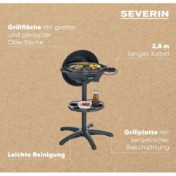 SEVERIN Barbecue-Standgrill mit Haube, Elektrogrill mit Thermostat