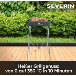 Elektrogrill mit Sockel und Ablagegestell, freistehender Grill