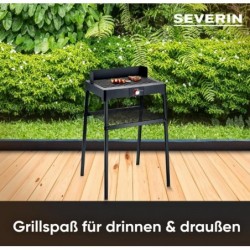 SEVERIN Freistehender Grill mit Edelstahlgrill,Elektrogrill,Balkongrill