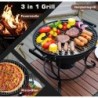 TOKTOO Tragbarer Holzkohlegrill mit Abdeckung für Grill,Camping,Garten