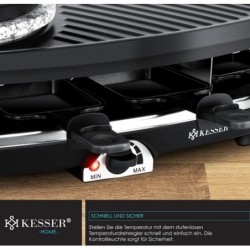 KESSER 3-in-1 Raclette-Grill, Grillplatte und Käsefondue,Tischgrill