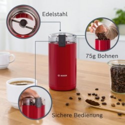 Bosch Professional TSM6A014R Kaffeemühle, Rot, Kabelgebunden