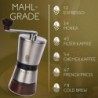 Kaffeemühle Manuell,kegelmahlwerk mit 8 Mahlgraden kaffeemühle hand