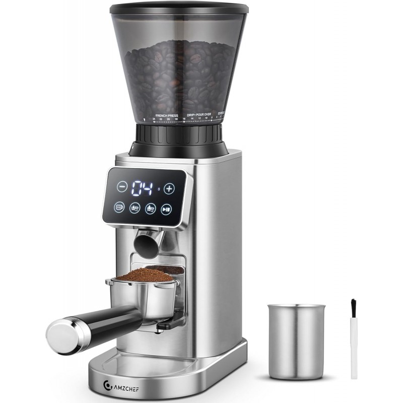 AMZCHEF Kaffeemühle Elektrisch , Kaffeemühle Siebträger Elektrisch