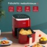 Fabuletta Heißluftfritteuse 4L,Digitalem LED-Touchscreen AirFryer(Rot)