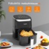 Fabuletta Heißluftfritteuse 4L,Digitalem LED-Touchscreen AirFryer(Schwarz)