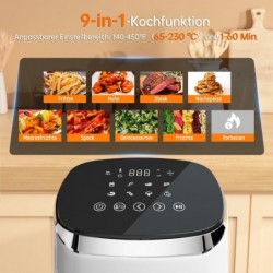 Fabuletta Heißluftfritteuse 4L,Digitalem LED-Touchscreen AirFryer(Weiß)