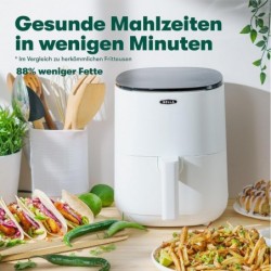 BELLA 3 L Touchscreen-Luftfritteuse, ölfreies Frittieren,matte weiß