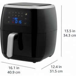 Basics 6 liter Luftfritteuse mit digitalem Touchscreen ,Schwarz