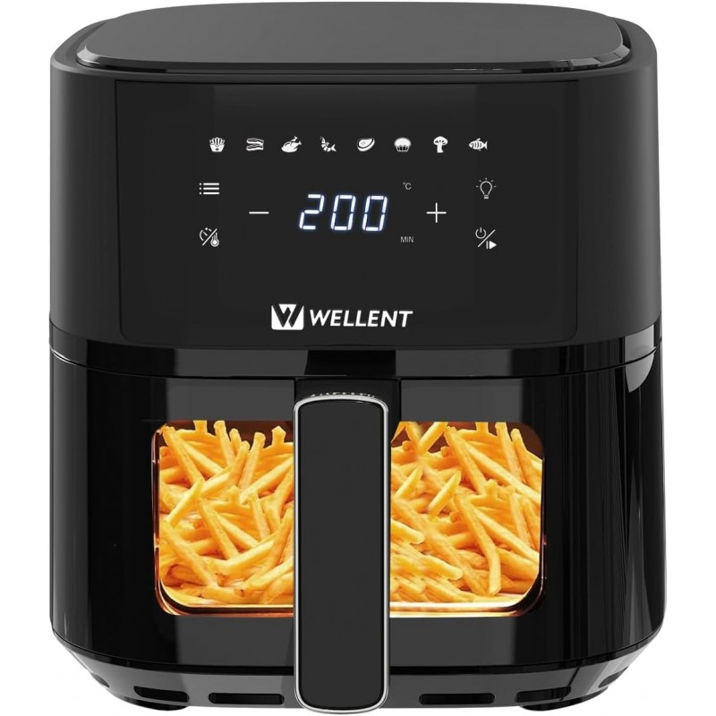 Wellent Heißluftfritteuse 4.3L Airfryer mit Sichtfenster