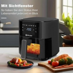 Wellent Heißluftfritteuse 4.3L Airfryer mit Sichtfenster