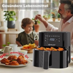 Wellent Heißluftfritteuse 4.3L Airfryer mit Sichtfenster