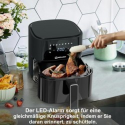 Wellent Heißluftfritteuse 4.3L Airfryer mit Sichtfenster