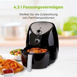 Tower Heißluftfritteuse für die Ganze Familie Airfryer 4,3L 1500W