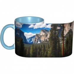 Himmelblaue klassische Tassen, Keramiktasse, geeignet für Cappuccino, Latte, Müsli, Joghurt, Milch, heiße oder kalte Getränke, für die Mikrowelle geeignet, wunderschönes Yosemite-Nationalpark-Muster