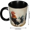 ColorName Zweifarbige Tasse, Keramiktassen, geeignet für Cappuccino, Latte, Müsli, Joghurt, Milch, heiße oder kalte Getränke, für die Mikrowelle geeignet, Aufdruck „French Roosters“