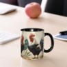 ColorName Zweifarbige Tasse, Keramiktassen, geeignet für Cappuccino, Latte, Müsli, Joghurt, Milch, heiße oder kalte Getränke, für die Mikrowelle geeignet, Aufdruck „French Roosters“