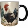 ColorName Zweifarbige Tasse, Keramiktassen, geeignet für Cappuccino, Latte, Müsli, Joghurt, Milch, heiße oder kalte Getränke, für die Mikrowelle geeignet, Aufdruck „French Roosters“