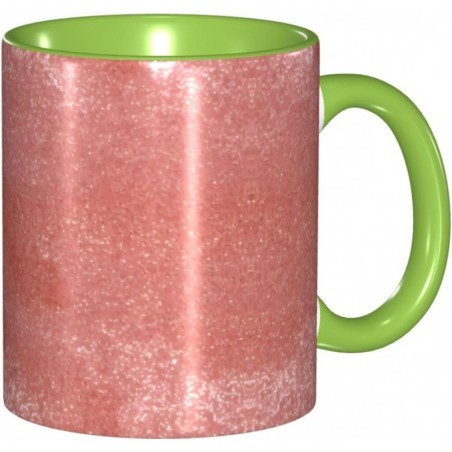 ColorName Zweifarbige Tasse, Keramiktassen, geeignet für Cappuccino, Latte, Müsli, Joghurt, Milch, heiße oder kalte Getränke, Mikrowellengeeignet, Roségold-Kunstglitzerdruck