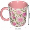 ColorName Zweifarbige Tasse, Keramiktassen, geeignet für Cappuccino, Latte, Müsli, Joghurt, Milch, heiße oder kalte Getränke, für die Mikrowelle geeignet, Aufdruck „Rosa Rosen“