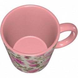 ColorName Zweifarbige Tasse, Keramiktassen, geeignet für Cappuccino, Latte, Müsli, Joghurt, Milch, heiße oder kalte Getränke, für die Mikrowelle geeignet, Aufdruck „Rosa Rosen“