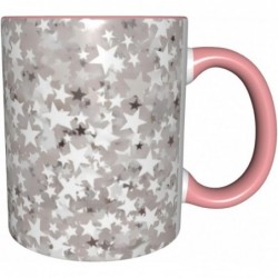 ColorName Zweifarbige Tasse Keramiktassen Geeignet für Cappuccino, Latte, Müsli, Joghurt, Milch, heiße oder kalte Getränke Mikrowellengeeignet Glänzender silberner Glitzerdruck