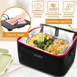 Tragbarer Ofen von Aotto, 12 V, 24 V, 110 V Speisenwärmer, tragbarer Mini-Lunchbox-Wärmer mit Mikrowellenfunktion zum Kochen und Aufwärmen von Speisen im Auto