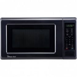 Magic Chef MC77MB Mikrowellenherd für die Arbeitsplatte, kleine Mikrowelle für kompakte Räume, 700 Watt, 0,7 Kubikfuß, schwarz