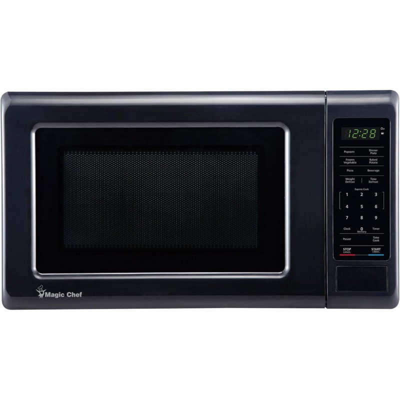 Magic Chef MC77MB Mikrowellenherd für die Arbeitsplatte, kleine Mikrowelle für kompakte Räume, 700 Watt, 0,7 Kubikfuß, schwarz