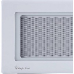 Magic Chef 0,9 Kubikfuß 900 Watt Edelstahl-Arbeitsplatten-Mikrowelle für kompakte Räume mit 6 vorprogrammierten Kochmodi, weiß