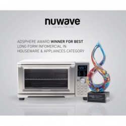 Nuwave Bravo Air Fryer Toaster Smart Oven, 12-in-1-Arbeitsplattenkonvektion, 30-QT XL-Kapazität, Temperaturregler 50°-500°F