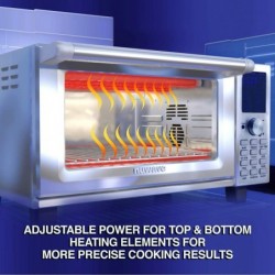 Nuwave Bravo Konvektions-Toasterofen-Heißluftfritteuse-Kombination mit 30 QT großem Fassungsvermögen für ein ganzes Hähnchen und eine 13-Zoll-Pizza. Mehrschichtiges Kochen, Sondenfunktion