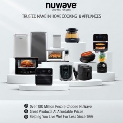 Nuwave Bravo Konvektions-Toasterofen-Heißluftfritteuse-Kombination mit 30 QT großem Fassungsvermögen für ein ganzes Hähnchen und eine 13-Zoll-Pizza. Mehrschichtiges Kochen, Sondenfunktion