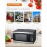 COMMERCIAL CHEF 1,4 Kubikfuß Mikrowelle mit 10 Leistungsstufen, kleine Mikrowelle mit Druckknopf, 1100 Watt Mikrowelle mit digitalen Bedienfeldern, Arbeitsplatten-Mikrowelle mit Timer, Edelstahl