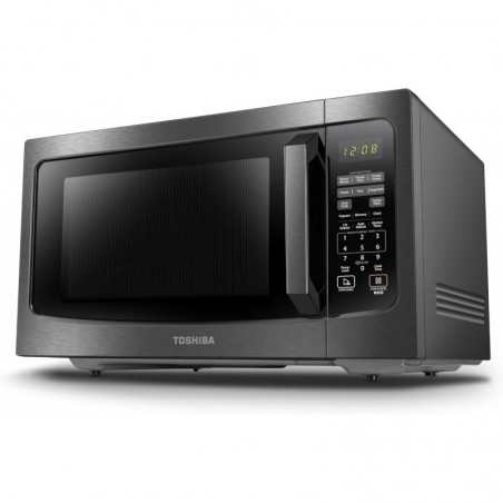 TOSHIBA ML-EM45P(BS) Mikrowellenherd mit Smart Sensor und Drehteller mit Positionsspeicher, abnehmbarem schwarzem Edelstahl, 1200 W