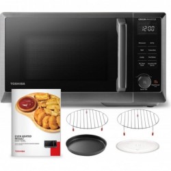 TOSHIBA Inverter-Mikrowellenherd/Heißluftfritteuse-Kombigerät MASTER-Serie, Grillen, Konvektion, schnelle Kombi, gleichmäßiges Auftauen, Drehteller-Ton ein/aus, 27 Auto-Menüs und 47 Rezepte