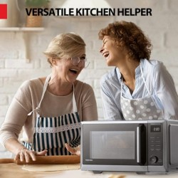 TOSHIBA Inverter-Mikrowellenherd/Heißluftfritteuse-Kombigerät MASTER-Serie, Grillen, Konvektion, schnelle Kombi, gleichmäßiges Auftauen, Drehteller-Ton ein/aus, 27 Auto-Menüs und 47 Rezepte