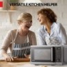 TOSHIBA Inverter-Mikrowellenherd/Heißluftfritteuse-Kombigerät MASTER-Serie, Grillen, Konvektion, schnelle Kombi, gleichmäßiges Auftauen, Drehteller-Ton ein/aus, 27 Auto-Menüs und 47 Rezepte