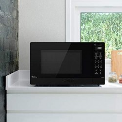 Panasonic NN-SN65KB Mikrowelle mit Invertertechnologie, 1200 W, 1,2 Kubikfuß, kleiner Genius Sensor, One-Touch-Kochen, Popcorn-Taste, Turbo-Auftauen, NN-SN65KB (schwarz)