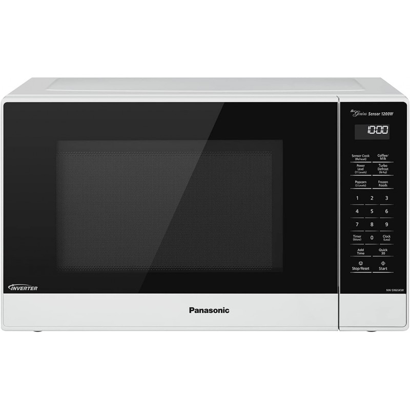 Panasonic NN-SN65KW Mikrowelle mit Invertertechnologie, 1200 W, 1,2 Kubikfuß, kleiner Genius Sensor, One-Touch-Kochen, Popcorn-Taste, Turbo-Auftauen, NN-SN65KW (weiß)