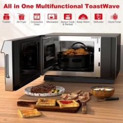 Galanz GTWHG12S1SA10 4-in-1 ToastWave mit TotalFry 360, Konvektion, Mikrowelle, Toasterofen, Heißluftfritteuse, 1000 W