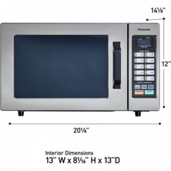 Panasonic Consumer NE1054F Kommerzieller Mikrowellenherd, 1000 Watt, mit 10 programmierbaren Speicherplätzen, Edelstahl