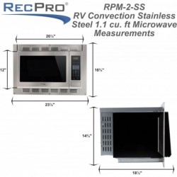 RecPro RV Konvektionsmikrowelle aus Edelstahl | 120 V | Mikrowelle | Haushaltsgeräte | Direkter Ersatz für High Pointe und Greystone