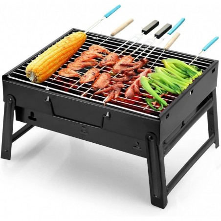 Tragbarer Campinggrill, kleiner faltbarer Holzkohlegrill