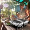 SunJas tragbarer Edelstahlgrill, Mini-Tischgrill