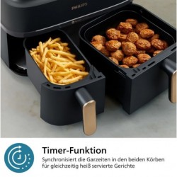 PHILIPS NA352 Airfryer 3000 Series Dual Basket,Heißluftfritteuse